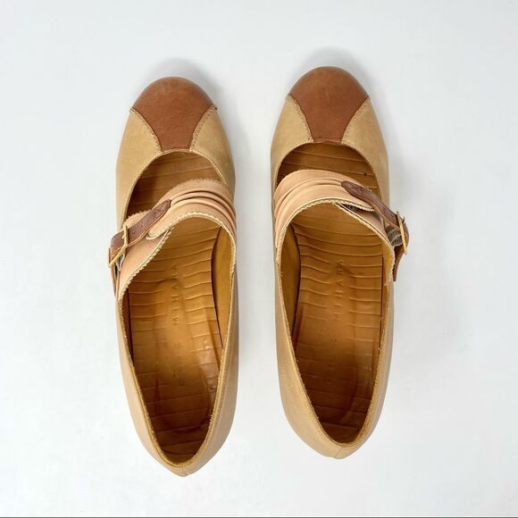 Chie mihara tan two toned leather victorian mary jane pumps size 39.5 - Picture 7 of 10